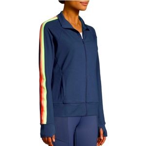 Athletic, zip up women’s lightweight jacket.